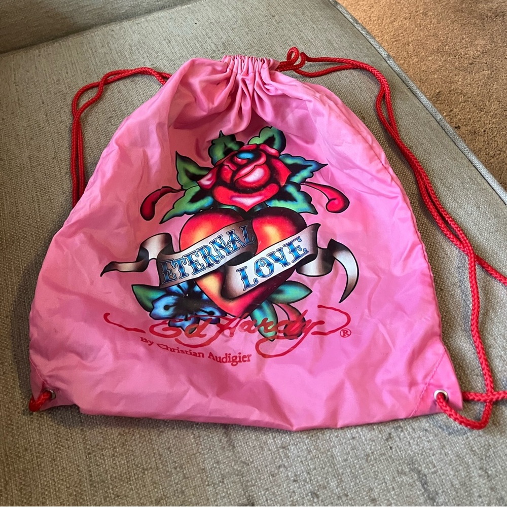 Ed hardy pink drawstring backpack - Picture 6 of 6